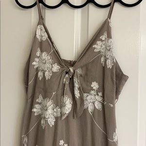 Vici Midi Linen Dress - Taupe